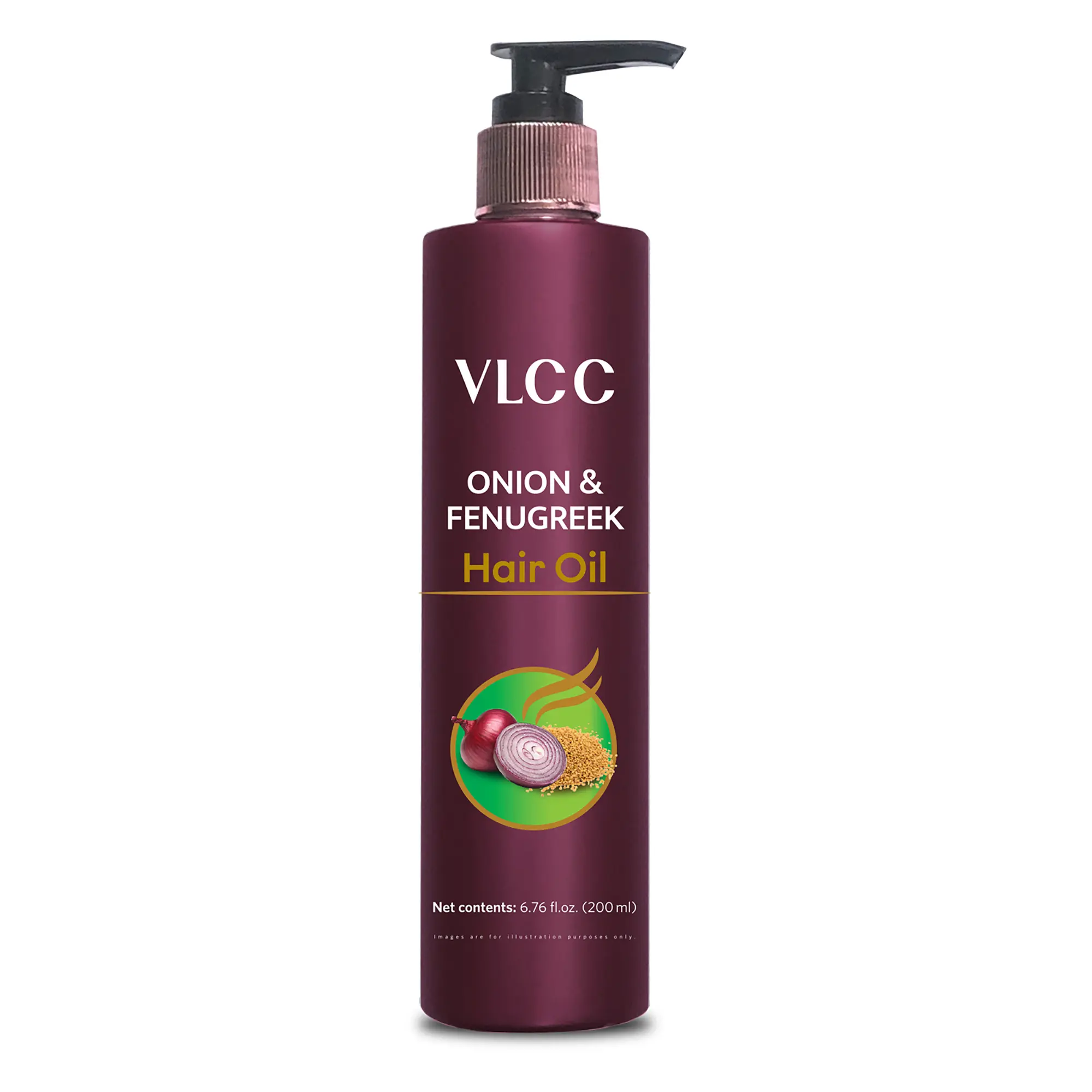 VLCC Onion and Fenugreek Hair gloss Oil - Serum for Soft and Manageable Hair - Oil for Hair Growth with Black Seed, Almond - Hydrated Scalp Care - 6.76 oz