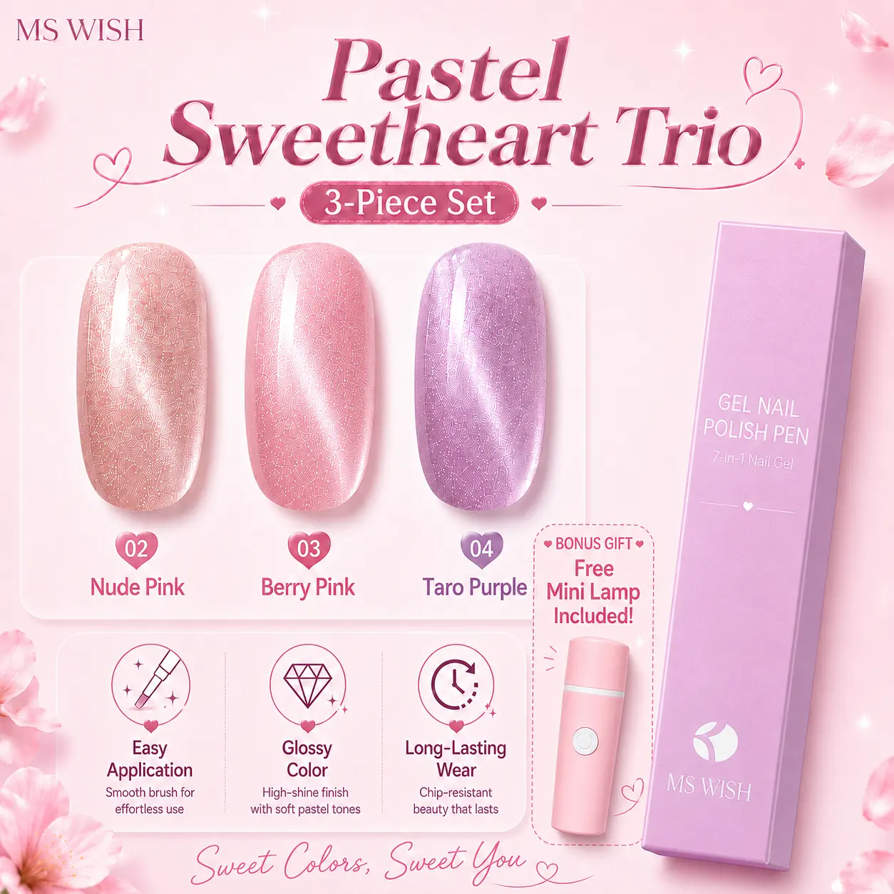 Pastel Sweetheart Trio (with FREE Mini Lamp)