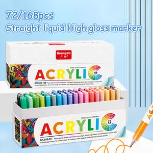 Guangna 168/72 Color Fine Tip Marker Pens, Quick-Dry Ink, Smooth Flow, Ideal for Home & Office Use, Art Students & Professionals, Acrylic Painting Pen