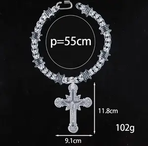 Large transparent cross necklace jewelry for daily wear and prayer