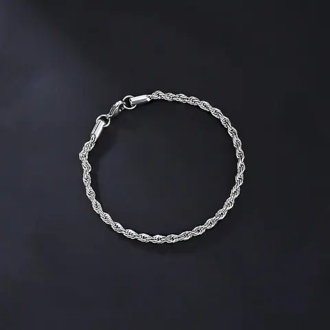 Men's Silver Tone Bangle - Modern, Minimalist Spiral Twisted Texture, 3D Sense & Luster, Male Casual Sleek Style Fashion Accessory for Daily Wear or Holiday Gifting