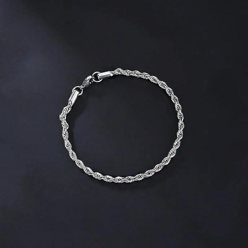 Men's Silver Tone Bangle - Modern, Minimalist Spiral Twisted Texture, 3D Sense & Luster, Male Casual Sleek Style Fashion Accessory for Daily Wear or Holiday Gifting