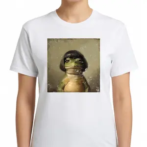 Funny Frog Bob Haircut T-Shirt, Quirky Hilarious Animal Graphic Tee, Unhinged Meme Humor Short Sleeve Apparel, Aesthetic Oddly Specific Gift Fashion Top, Viral Trendy Sarcastic Statement Streetwear Shirt