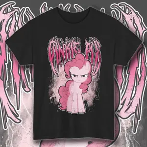 Pinkie Pie My Little Pony Metal T-Shirt, Unisex Goth Punk Tee Death Metal Shirt, Unisex T-Shirt All Sizes Womenswear