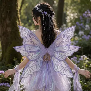Festive Event Prop, Outdoor Photography, Stage Performance, Cosplay Fairy Wings, Anime Convention Role Play Accessory, Dreamy Six-Petal Wings