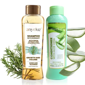ANYELUZ Rosemary Shampoo and Aloe Vera Conditioner Set, Haircare with Hyaluronic Acid and Natural Extracts, Strengthens and Revitalizes, Removes Excess Oil and Residues, for All Hair Types