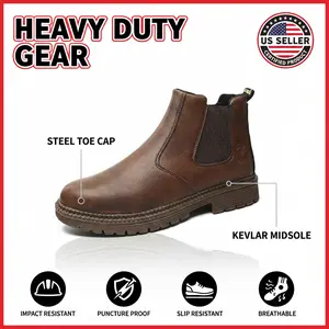 Splash-proof Smash-proof Puncture-proof Breathable Safety Shoes Unisex Chef Work Shoe Waterproof Anti-slip Durable Outdoor Comfortable Steel Toe Industrial Construction Boots