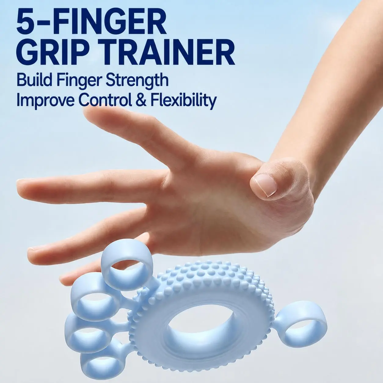 Unisex Explosion-Res Soft Silicone 5-Finger Grip Training Ball, Explosion Res. Grip Strength Hand Strengthener for Squeeze Training, Finger Rehab
