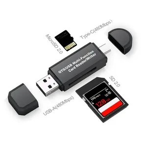 New 4-In-1 USB-A/Type-C Docking Station HUB, SD/TF Memory Card Reader, OTG Adapter, Compatible with Camera Computer Tablet Phone Android Accessories