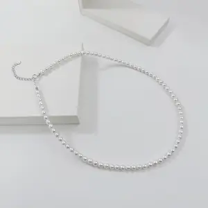 PEARLISM Freshwater AK Pearl Full String Necklace | 4-5mm Dainty Iridescent Collarbone S925 Silver Necklace (40cm/15.7 Inches) Daily Wear Versatile Accessory-N32【Shop】