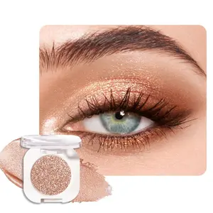 Light Brown Single Glitter Eyeshadow Makeup, Neutral Cream Eye Shadow for Women, Brown Shimmer Singles Eyeshadow Palette Pigmented Waterproof, sombras para ojos, Blendable, Vegan & CrueltyFree