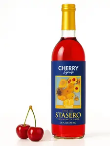 Stasero Cherry Syrup 25.4 fl oz 750 mL Concentrate Bottle for Coffee Espresso Teas Italian Sodas Lemonades Shakes Frappes Desserts and More Beverage