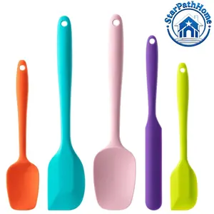 Silicone Spatula Set, 5 Piece Food Grade Rubber Spatulas, Baking Cooking Mixing, High Heat Resistant, Non Stick, Dishwasher Safe, BPA-Free, Multicolor