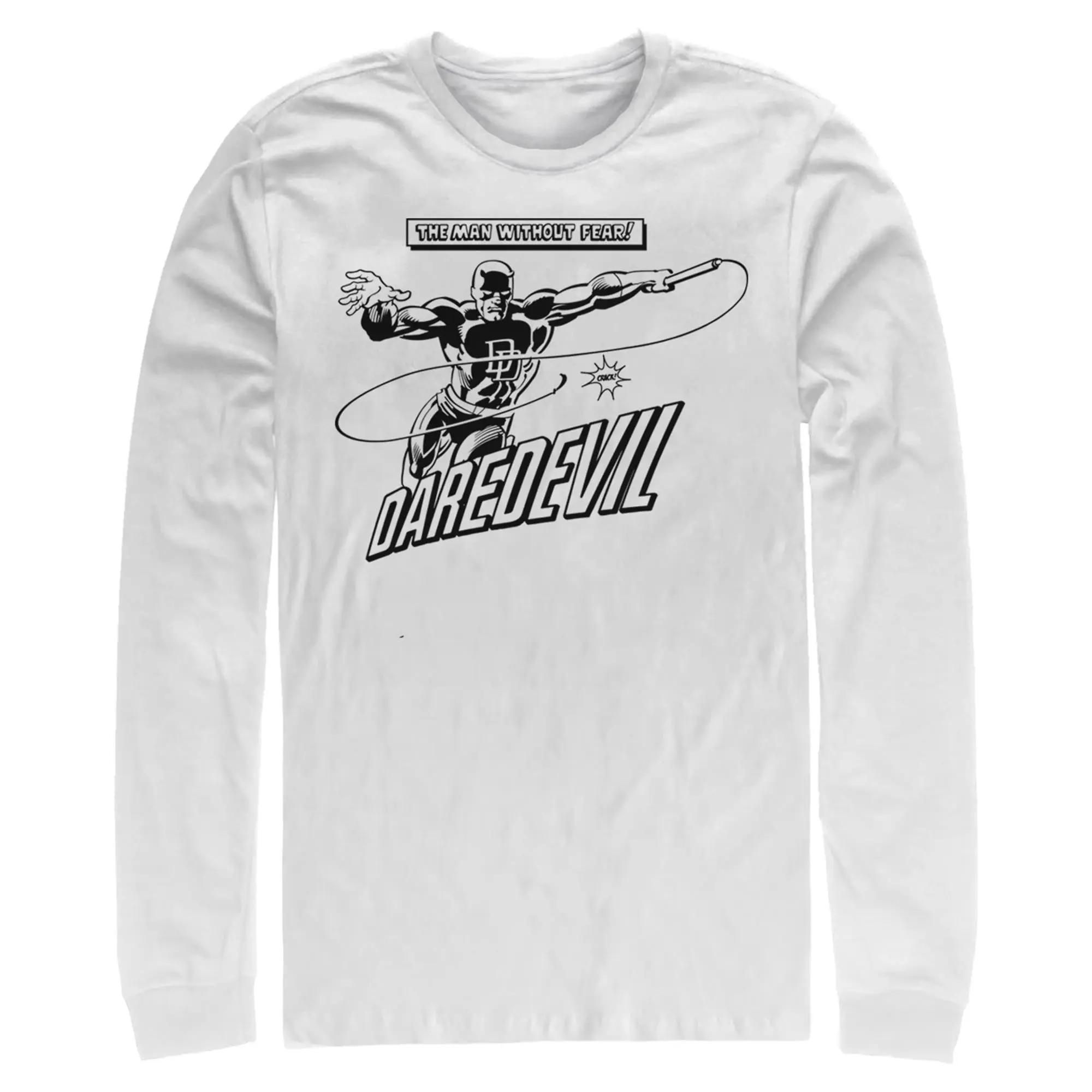 Men's Marvel Daredevil The Man Without Fear Long Sleeve Casual Fashion Menswear Top Tee