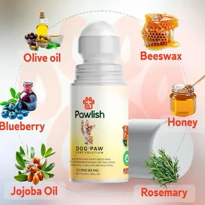 Pawlish Balm for Dogs and Cats All Natural Moisturizer for Paws Pads Heals Repairs and Protects 2.5 oz Roll-On Solution