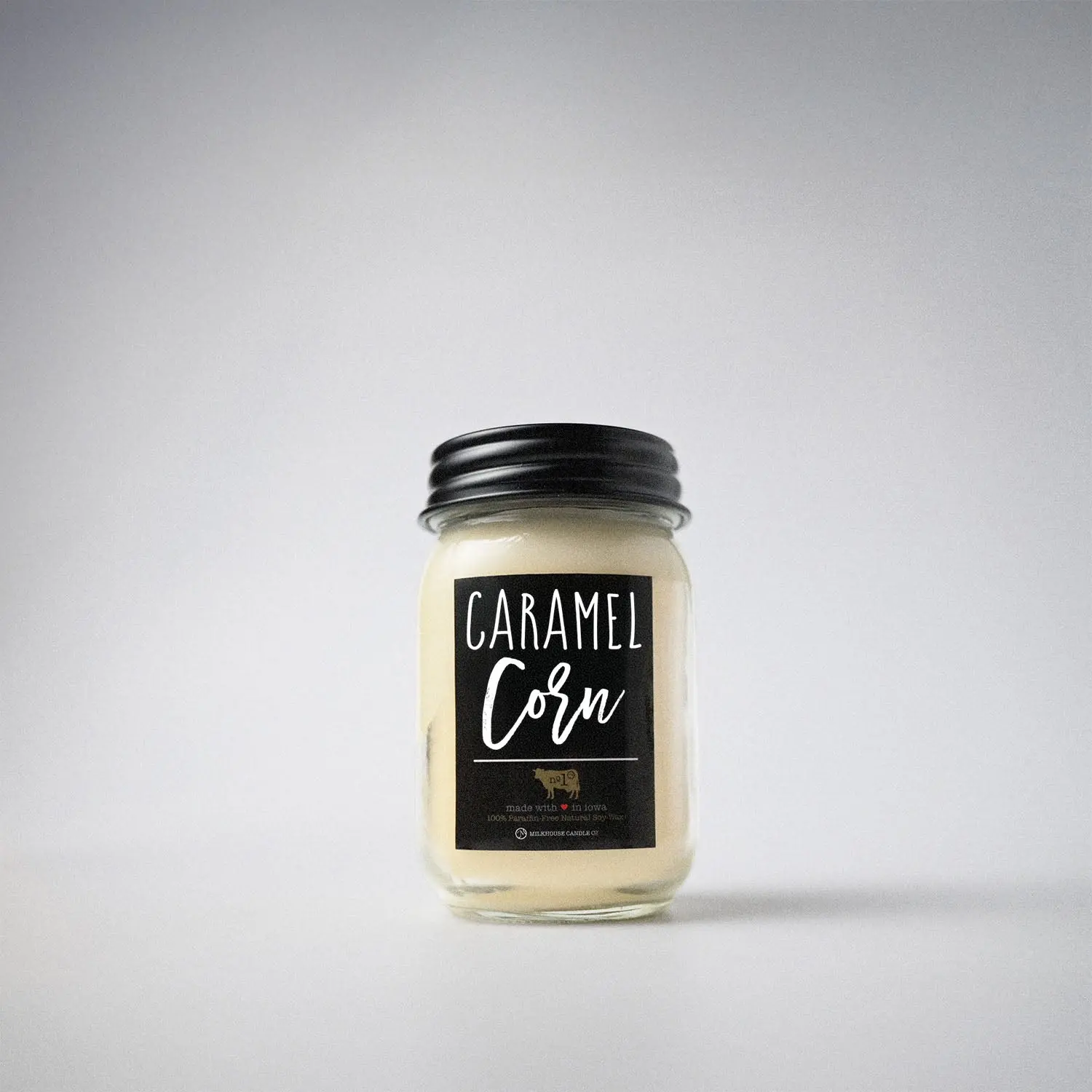 Milkhouse Caramel Corn Soy Wax Candle – Cozy Home Candle, Maple Caramel Popcorn with Chestnuts & Pecans Scent, Clean Burn, Non-Toxic, Hand-Poured in USA