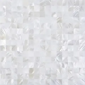 Peel and Stick Backsplash, Mother of  Mosaic Shell Tiles, Self-Adhesive Wall Tile for Kitchen, Bathroom, Bedroom Decor,  & DIY-Friendly, 1 Sheet ( White, 1 sq ft)