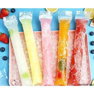Food Grade Disposable Ice Pop Bags, Household DIY Popsicle Ice Lolly Bags, Summer Must-Have Ice Cube Molds for Party Picnic Camping