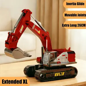 Large Alloy Excavator Toy, Long Engineering Model, Jointed Construction Playset, Boy's Collectible Figure, Durable Design