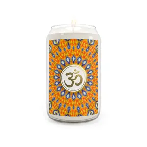 Tranquil Om Scented Candle - 13.75oz Aromatherapy Candle for Relaxation & Meditation (Orange)