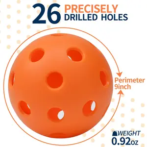 Ianoni Sports X-26 Indoor Pickleballs - Indoor Court Pickleball Balls - 4 Pack, 12 Pack - orange color USA Pickleball (USAPA) Approved Tournament Pickleballs -