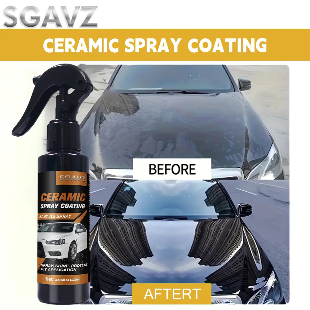 SGAVZ Ceramic Spray Coating for Cars – High Gloss Paint Protection Spray, Hydrophobic Nano Ceramic Coating, Scratch & UV Resistant, Easy DIY Car Wax Sealant, Restore Shine & Protect Exterior Surfaces for Cars, SUVs & Trucks