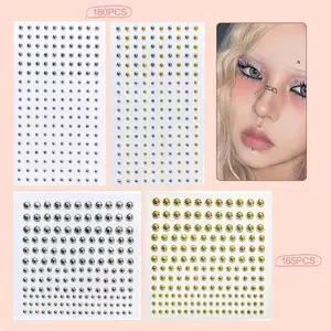 Acrylic Non-Piercing Self-Adhesive Diamond Sticker, 1-Sheet Rhinestone Fake Nose Stud for Women, Fashion Body Jewelry for Eye, Ear, Face Decor