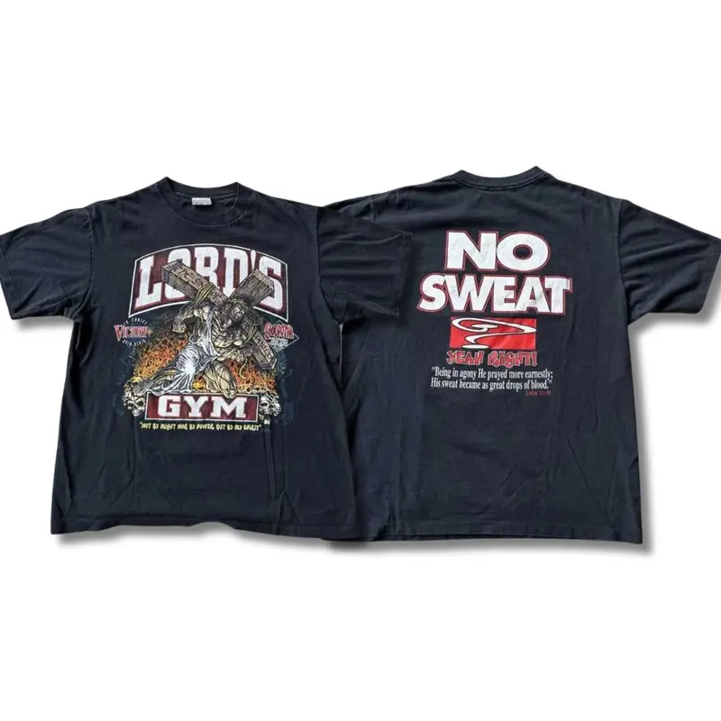 Lords Gym Vintage 90s Men's Casual Crew Neck T Shirt, Vintage Graphic Tee, Cotton Shirts, Machine Washable