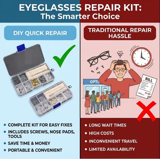 Eyeglass Nose Pads Kit · Upgraded Ultra-Soft Silicone Air Cushion Pads · Non-Slip Screw-in Glasses Repair Kit with Free Tools & Accessories · Perfect for Daily Glasses Wearers · All-Day Comfort for Work & Daily Use