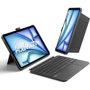 AceTouch Protective Keyboard Case for iPad Air 11-inch (M4 2026/M3 2025/M2 2024) & iPad Pro 11/Air 5th/4th, Detachable Keyboard with 5.1" Larger Touchpad, with Pencil Holder,QWERTY