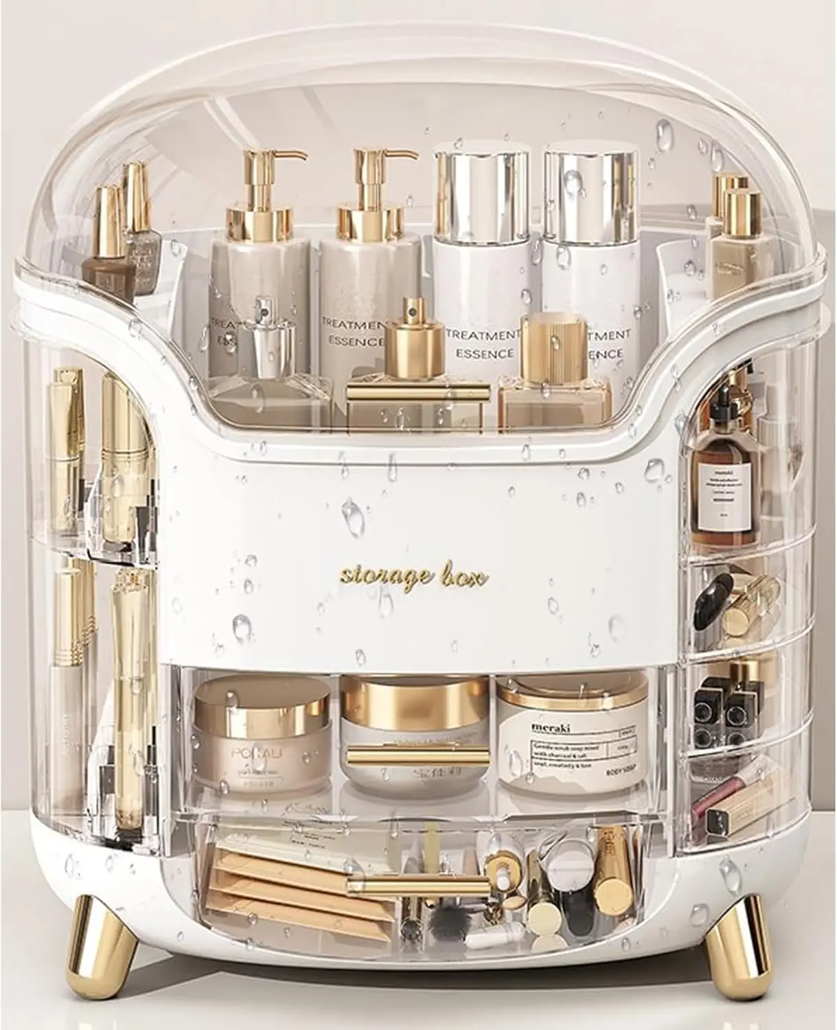Upgrade Large Makeup Organizer Countertop Vanity Organizer Cosmetic Organizer Makeup Storage Box Bathroom Counter Organizer Perfume Skincare Organizers Gift Women Clear Design Easy Visibility