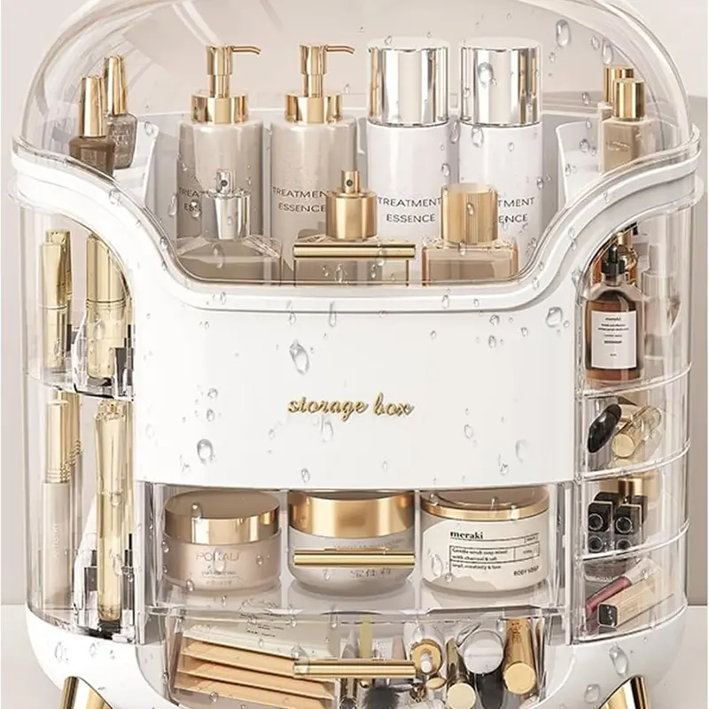 Upgrade Large Makeup Organizer Countertop Vanity Organizer Cosmetic Organizer Makeup Storage Box Bathroom Counter Organizer Perfume Skincare Organizers Gift Women Clear Design Easy Visibility