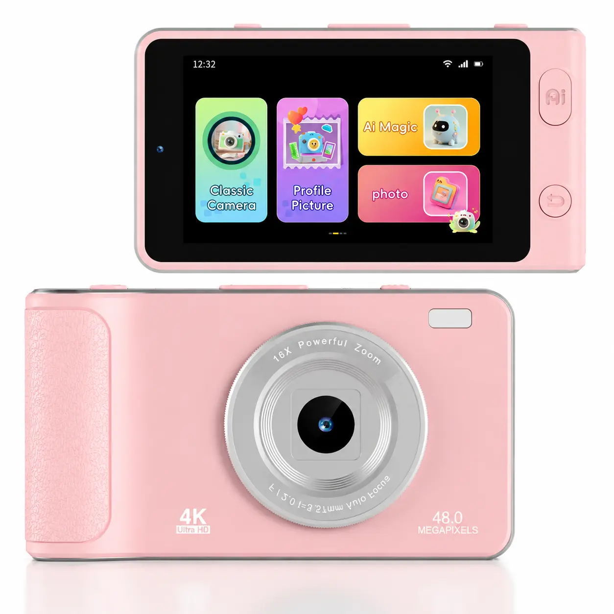 VCIVIK AI Kids Learning Camera, Smart Recognition Touchscreen Toy Cam for Objects & Animals, Educational STEM Electronic Gift for Boys Girls Age 3-9