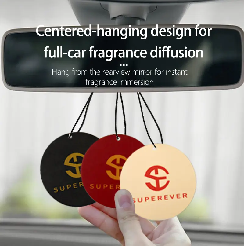 SUPEREVER Aromatherapy Car Hanging Tag - Light Fragrance, Odor-Eliminating, Long-Lasting Scent Chip. Car Pendant, Durable Fragrance Card, Furniture Diffuser Card, Car Odor Removal Decor.