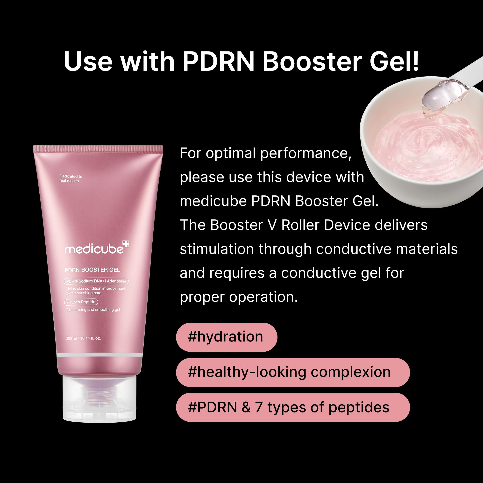 [NEW] [medicube] Booster Facial V-Roller Device - Pink / Beige ㅣMini Booster Pro Plus + Booster Face Roller Head + FREE PDRN Booster GelㅣK-beauty Facial Device for skin definition, plump-looking appearance, puffiness, and skin relaxion