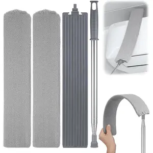 30"-100" Retractable Gap Duster - Extendable Microfiber Brush with 2 Cloths for Under Furniture & Appliances Cleaning Adjustable