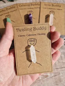 4pcs Cute Crystal Gift, Amethyst Crystal Healing, "Calming / Lucky / Love / Healing " Crystal, Friendship Crystal, Thinking of You Gift, Uplifting Gift, Funny Design