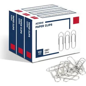 Paper Clips Smooth, 300 Large Paper Clips, 3 Boxes of 100 Each,