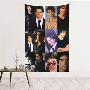 Ian Somerhalder Wall Hanging Flag Tapestry, for Party Bedroom Living Room Home and Outdoor Garden Patio & University Dorm Decor Gift