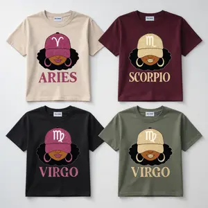 All 12 Zodiac Slay Girl T-shirt – Glitter Astrology Hat Graphic for Adults, Full Horoscope Star Sign Collection with Bold Zodiac Letter Design, Unisex Astrology Gift for Men & Women