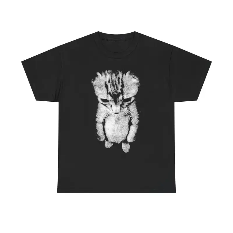 Sad Meme Cat Tshirt, 100% Cotton Unisex Short Sleeve Animal Gift, Funny Shirt Casual Round Neck