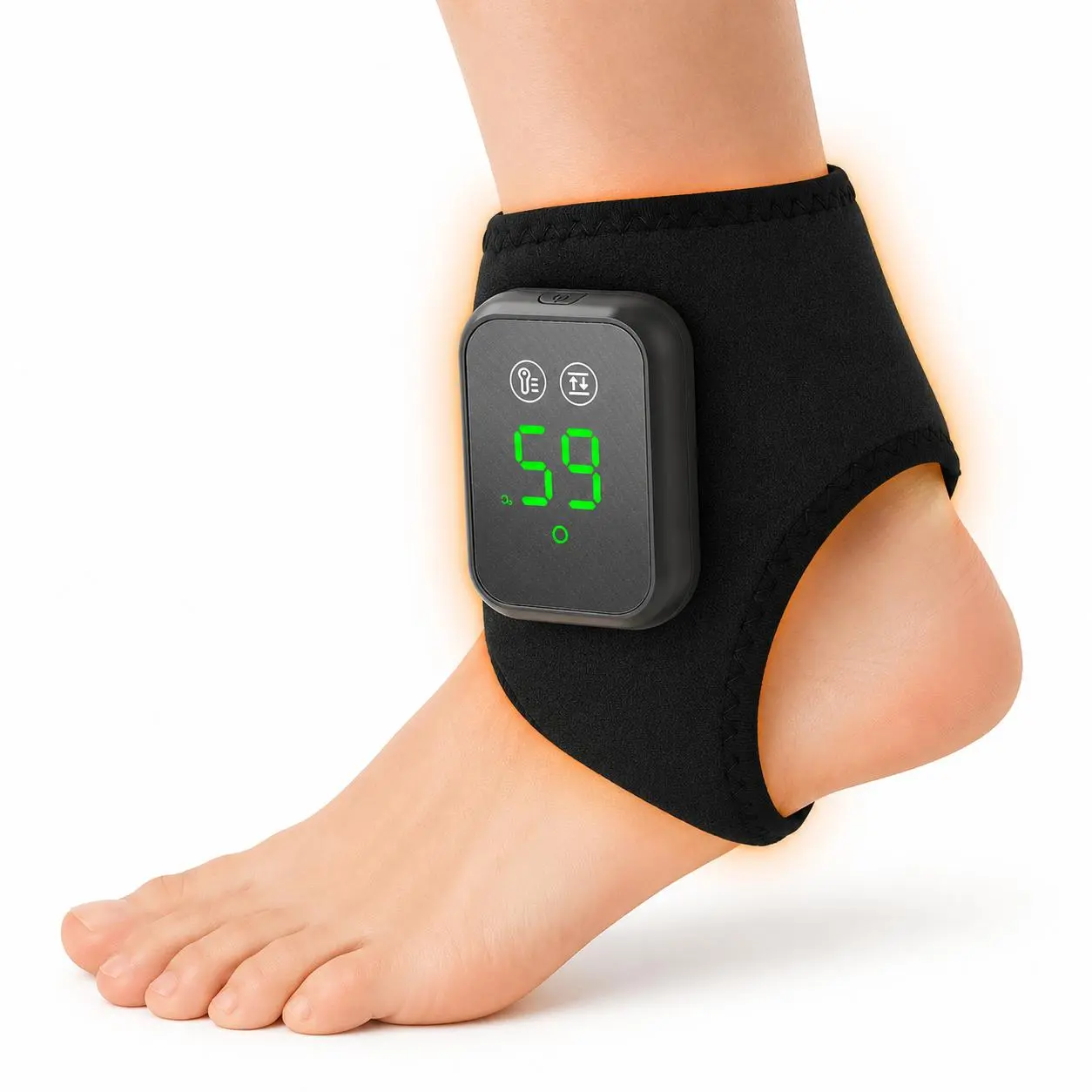 Foot Massager - Electric Ankle Massager, Cordless Design with 3 Vibration Modes, 5 Heat Levels (45°C–65°C) & 30 Min Timer, Home & Travel Use