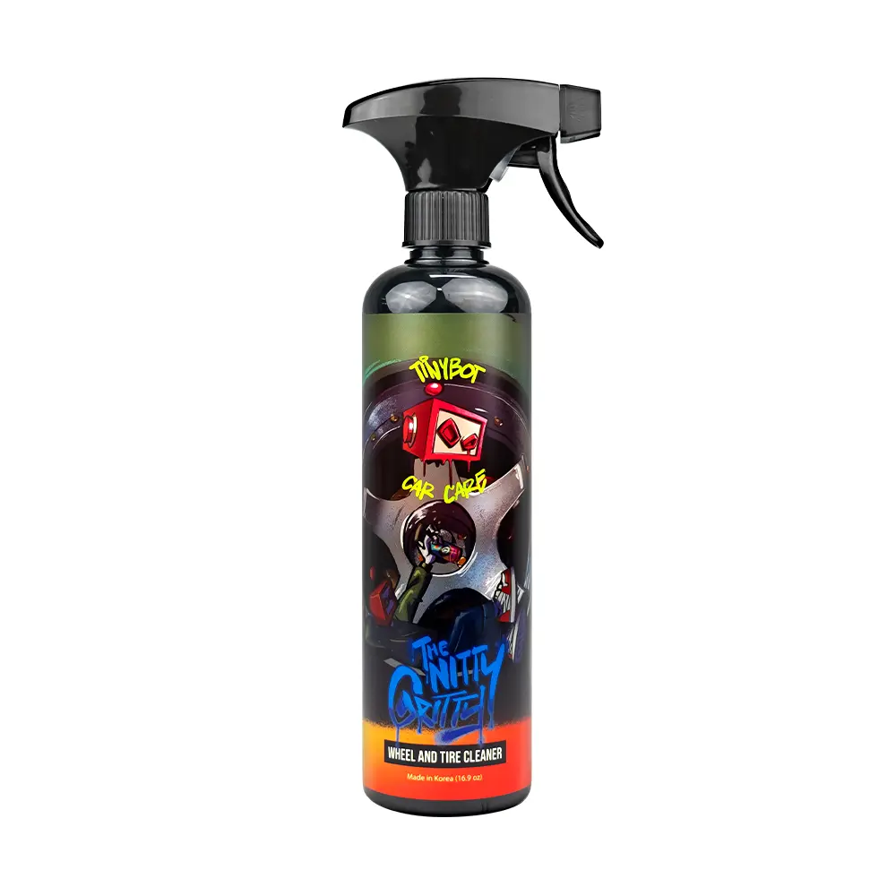 Tinybot Nitty Gritty Wheel and Tire Cleaner - Tire Browning, Oil, Dirt, Grease & Brake Dust Remover - Safe on Chrome, Alloy, Metal, Clear, Powder & Paint Coated Wheels - Non-Acid High Foam Formula - 16.9oz