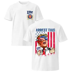 Miller Lite Chillin a felon t shir, Make America Great Trum Daddy, MAGA T-Shirt, Arrest this Trum middle finger American flag shirt, Gift for him and her