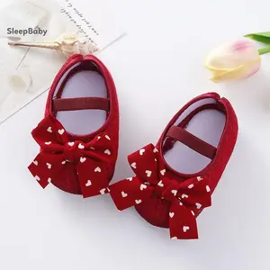 Baby Girls Flat Shoes, Soft Sole Bowknot Elastic Band Non-slip Indoor Outdoor Toddler Shoes