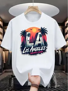 Men's Print Graphic T-Shirt, Short Sleeve Casual Streetwear Tee, Hip Hop Style Fashion Top for Daily Wear