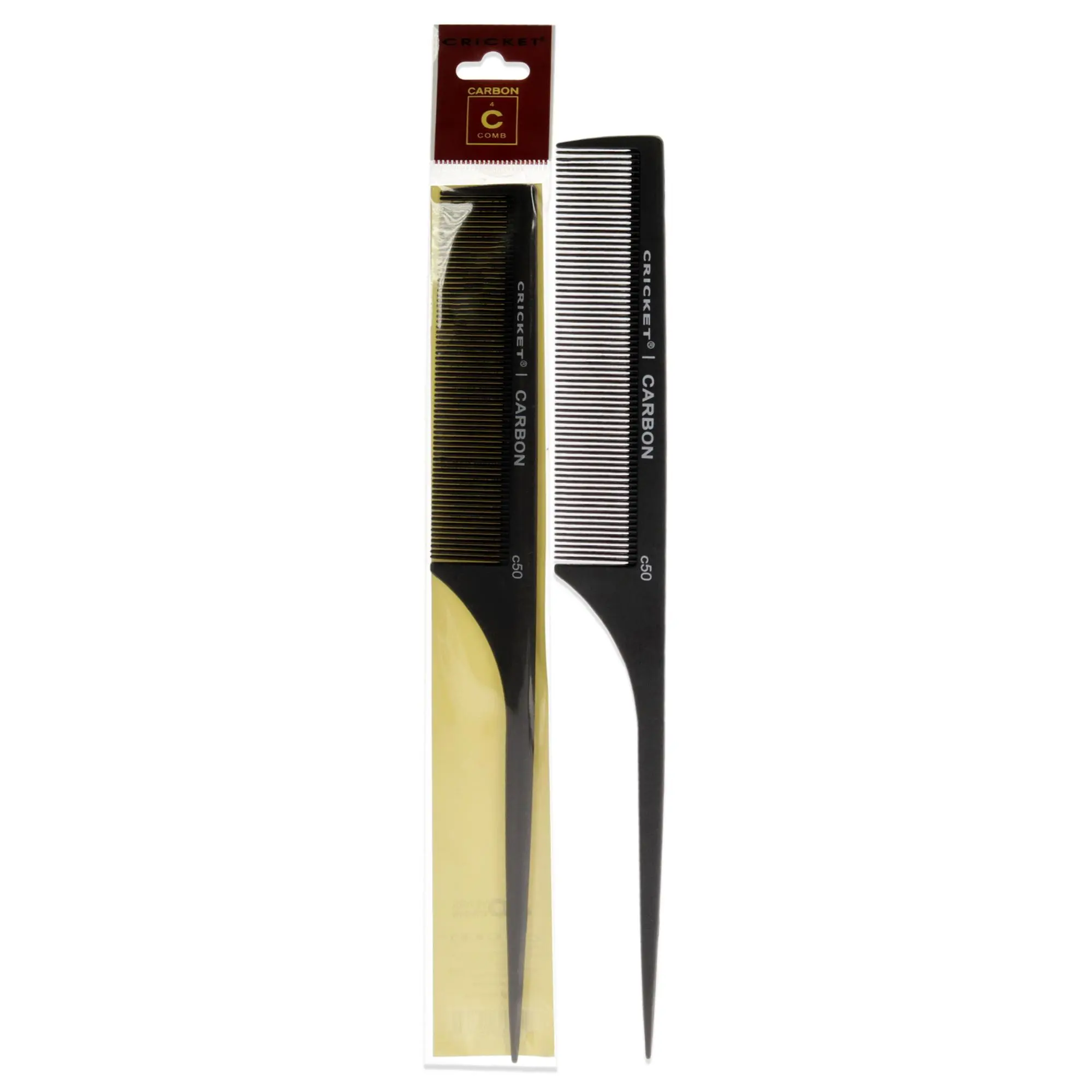 Cricket C50 Carbon Fine-Toothed Rattail Tip Comb for Unisex Hair Care, 1 Piece Beauty & Personal Care Tool