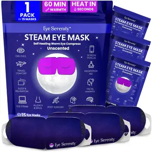 Steam Eye Mask, Heated Self Heating Warm Compress for Dry Eyes, Fast Relief for Stye, Puffy Sensitive Eyes, Moist Heat, Unscented, Ideal Gift for Women and Men