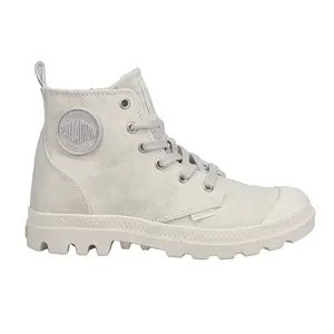 Palladium Womens Pampa Desert Wash Round Toe Zippered Casual Boots Ankle Low Heel 1-2" - Off White