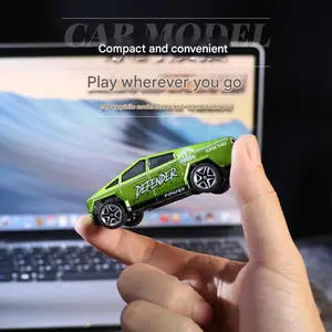 1/64 Mini RC Monster Truck, Metal Off-Road Stomper with Trailer, 2.4GHz Remote Control All-Terrain Vehicle, 3-Speed Adjustable, USB-C Rechargeable, Desktop Play, Indoor Outdoor Racing Toy, Fun Birthday Gift for Kids Boys